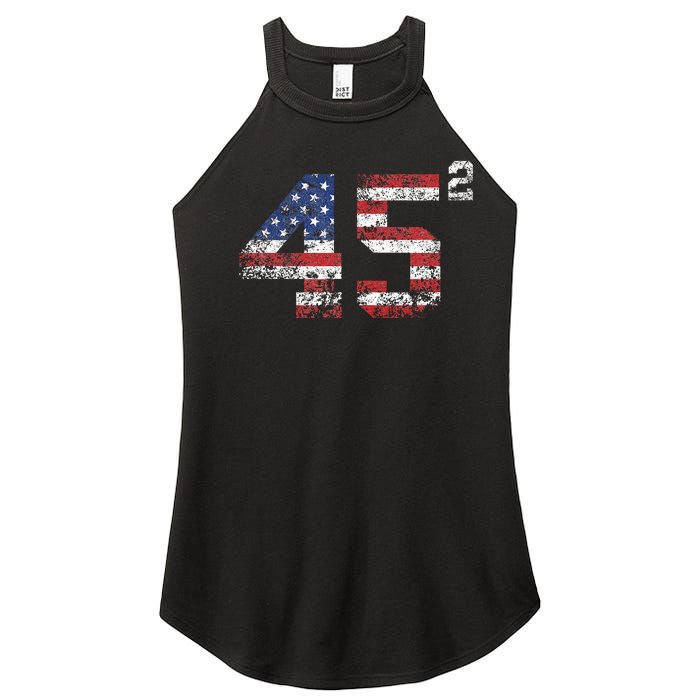 Trump 2024 45 Squared Second Term Usa Vintage Women's Perfect Tri Rocker Tank