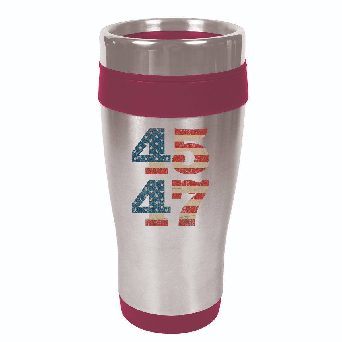 Trump 2024 45 47 Vintage American Flag Retro 4547 Trump 2024 16oz Travel Tumbler