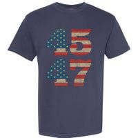 Trump 2024 45 47 Vintage American Flag Retro 4547 Trump 2024 Garment-Dyed Heavyweight T-Shirt