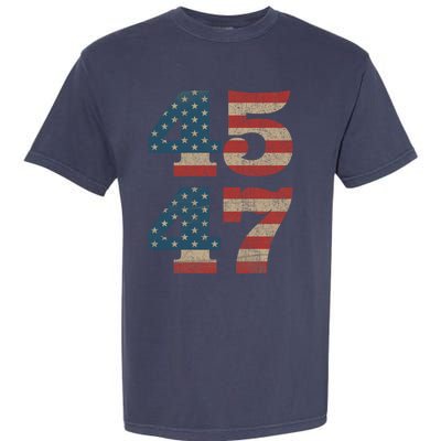 Trump 2024 45 47 Vintage American Flag Retro 4547 Trump 2024 Garment-Dyed Heavyweight T-Shirt