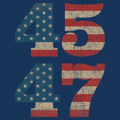 Trump 2024 45 47 Vintage American Flag Retro 4547 Trump 2024 T-Shirt