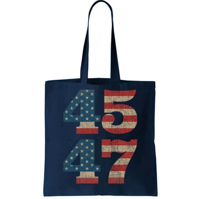 Trump 2024 45 47 Vintage American Flag Retro 4547 Trump 2024 Tote Bag