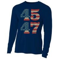 Trump 2024 45 47 Vintage American Flag Retro 4547 Trump 2024 Cooling Performance Long Sleeve Crew