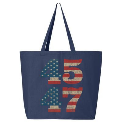 Trump 2024 45 47 Vintage American Flag Retro 4547 Trump 2024 25L Jumbo Tote