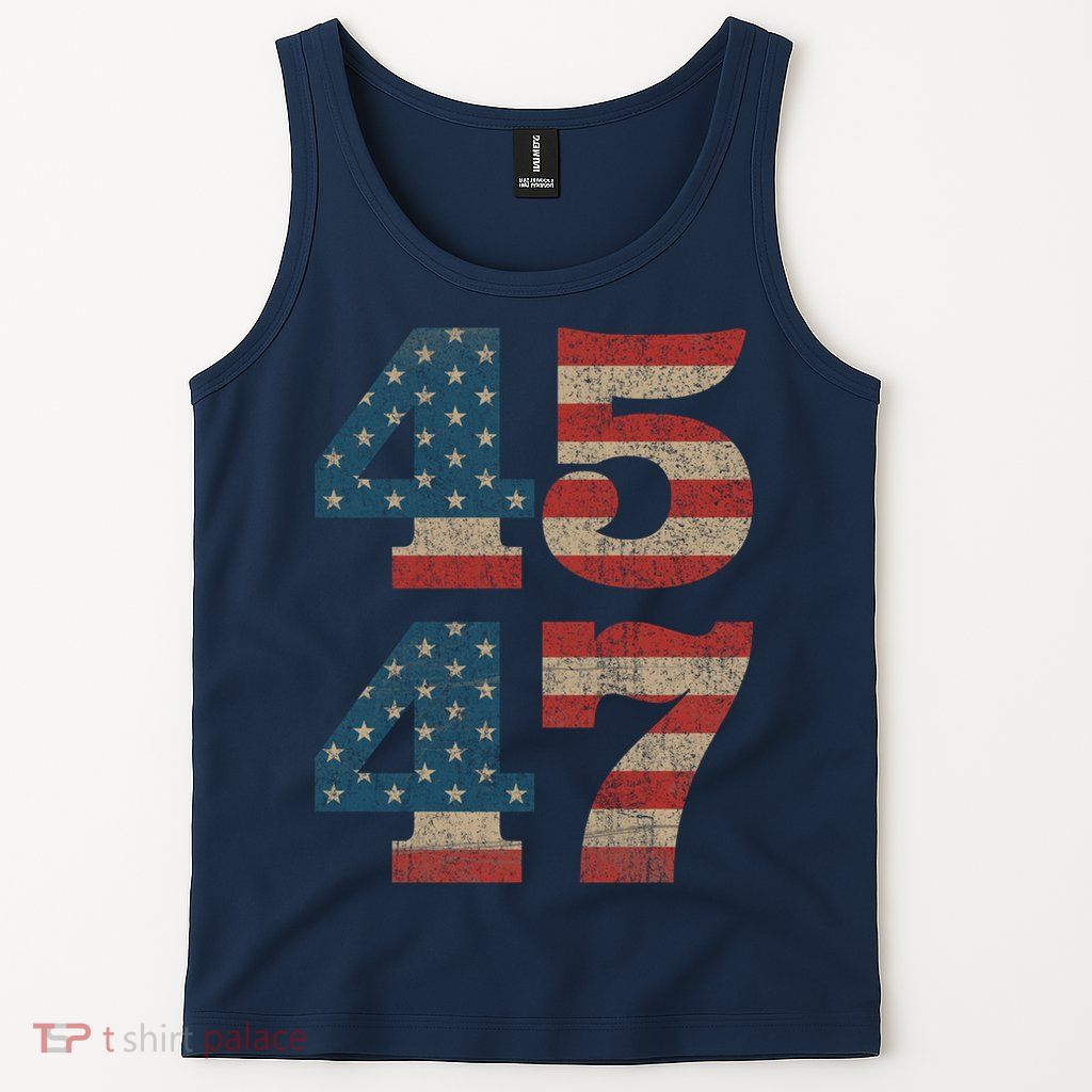 Trump 2024 45 47 Vintage American Flag Retro 4547 Trump 2024 Tank Top