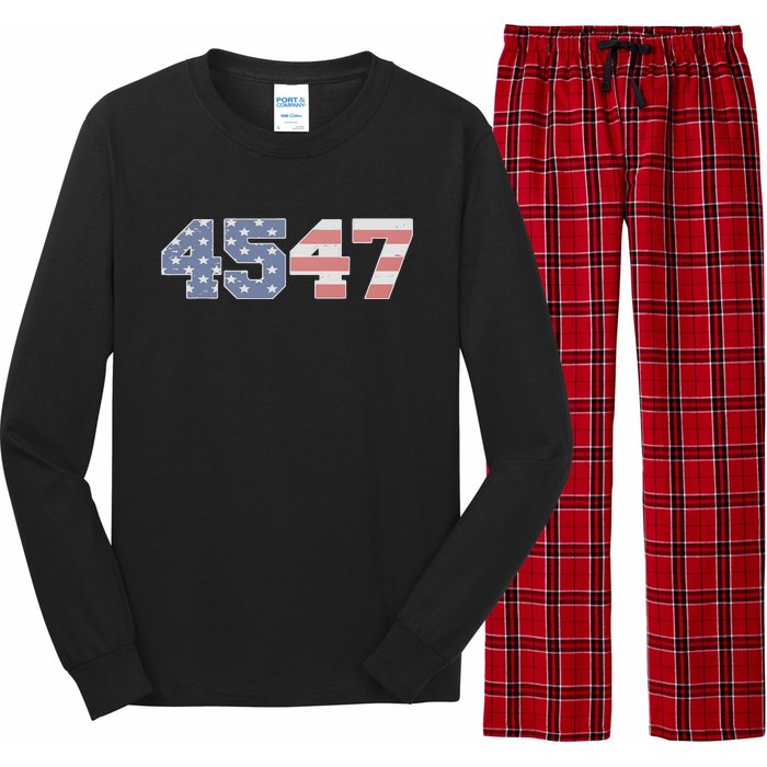 Trump 2024 45 47 American Flag 4547 Trump 2024 Long Sleeve Pajama Set