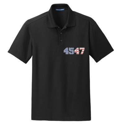 Trump 2024 45 47 American Flag 4547 Trump 2024 Dry Zone Grid Polo