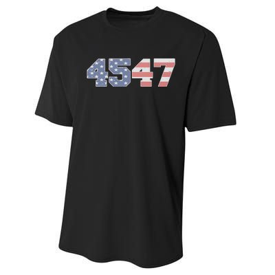 Trump 2024 45 47 American Flag 4547 Trump 2024 Performance Sprint T-Shirt