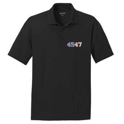 Trump 2024 45 47 American Flag 4547 Trump 2024 PosiCharge RacerMesh Polo