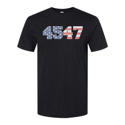 Trump 2024 45 47 American Flag 4547 Trump 2024 Softstyle CVC T-Shirt