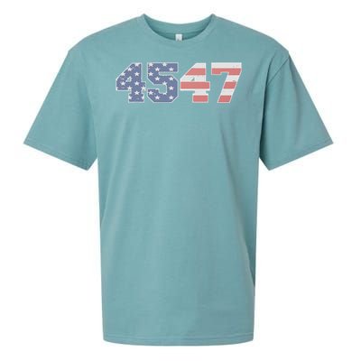 Trump 2024 45 47 American Flag 4547 Trump 2024 Sueded Cloud Jersey T-Shirt