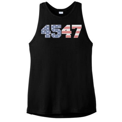 Trump 2024 45 47 American Flag 4547 Trump 2024 Ladies PosiCharge Tri-Blend Wicking Tank