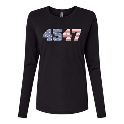 Trump 2024 45 47 American Flag 4547 Trump 2024 Womens Cotton Relaxed Long Sleeve T-Shirt