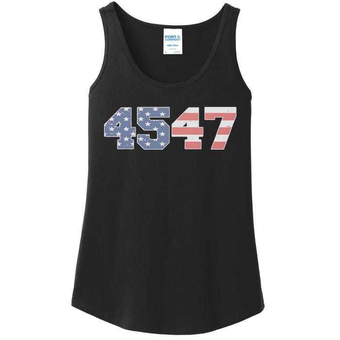 Trump 2024 45 47 American Flag 4547 Trump 2024 Ladies Essential Tank