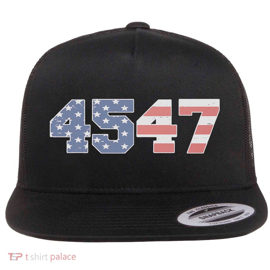 Trump 2024 45 47 American Flag 4547 Trump 2024 Flatbill Hat