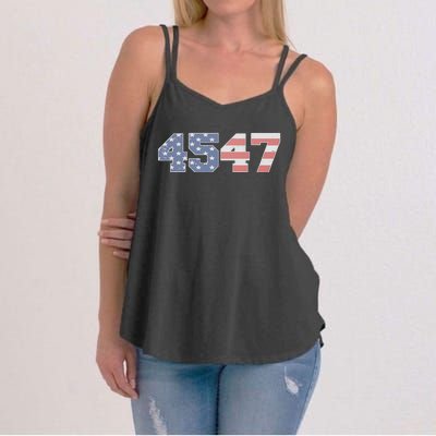 Trump 2024 45 47 American Flag 4547 Trump 2024 Women's Strappy Tank