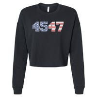 Trump 2024 45 47 American Flag 4547 Trump 2024 Cropped Pullover Crew