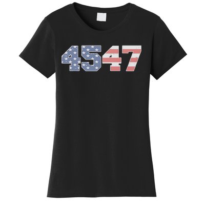 Trump 2024 45 47 American Flag 4547 Trump 2024 Women's T-Shirt