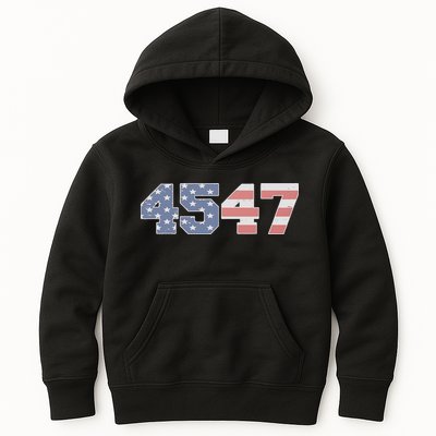 Trump 2024 45 47 American Flag 4547 Trump 2024 Kids Hoodie