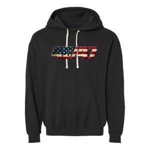 Trump 2024 45 47 American Flag Garment-Dyed Fleece Hoodie