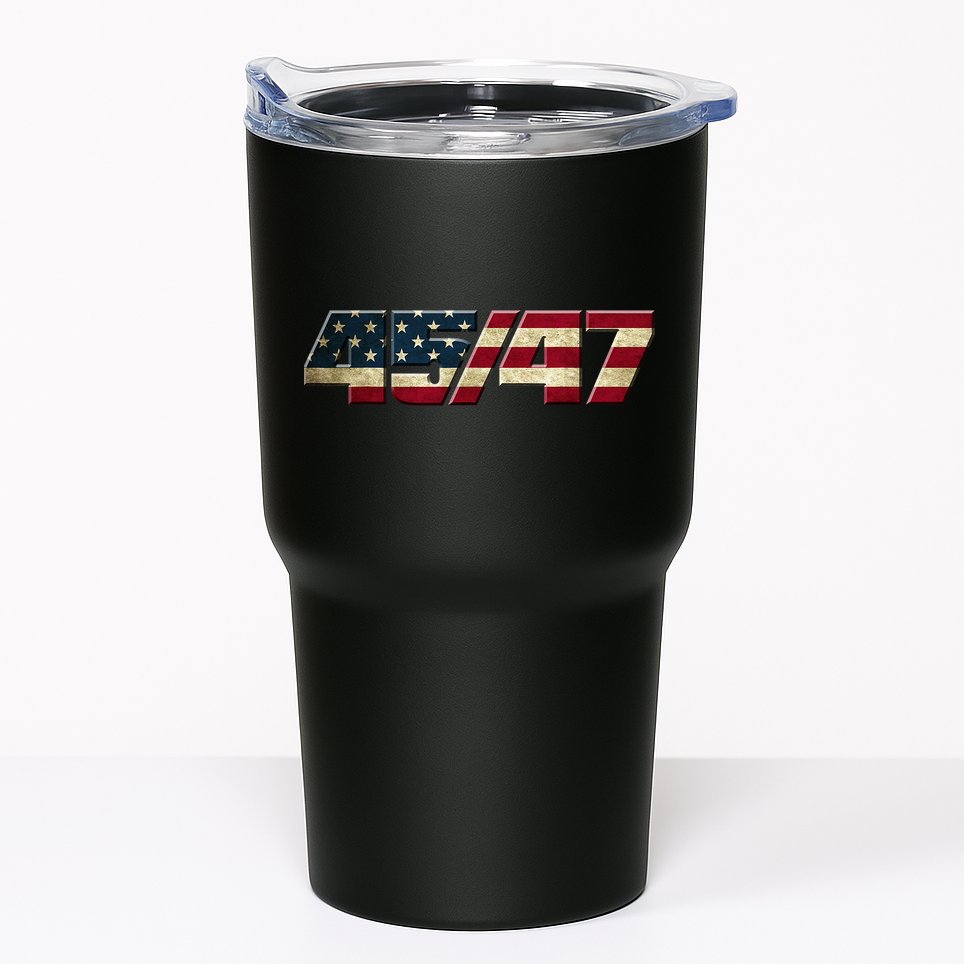 Trump 2024 45 47 American Flag Tumbler