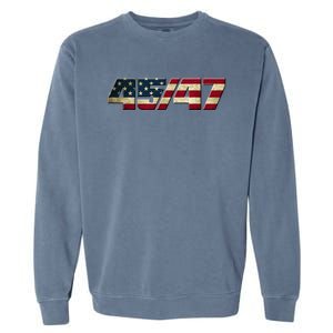 Trump 2024 45 47 American Flag Garment-Dyed Sweatshirt