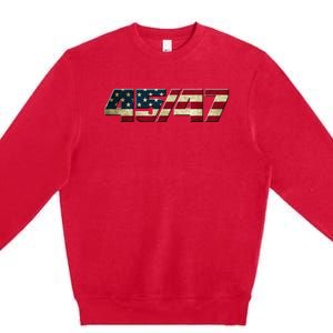 Trump 2024 45 47 American Flag Premium Crewneck Sweatshirt