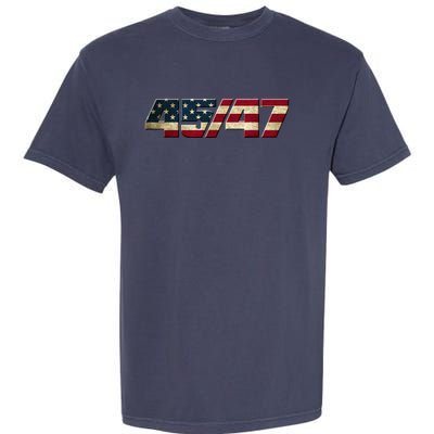 Trump 2024 45 47 American Flag Garment-Dyed Heavyweight T-Shirt