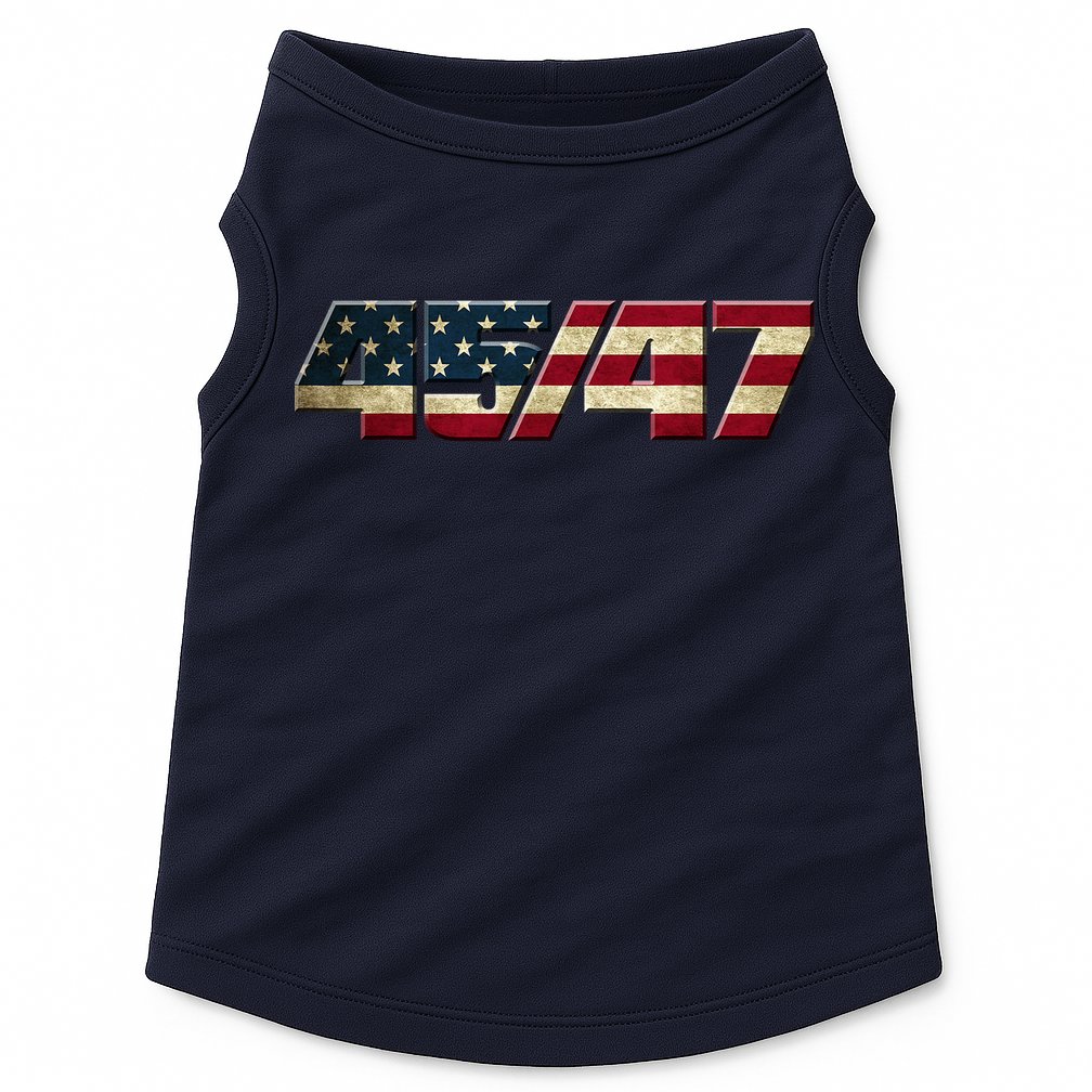 Trump 2024 45 47 American Flag Doggie Tank