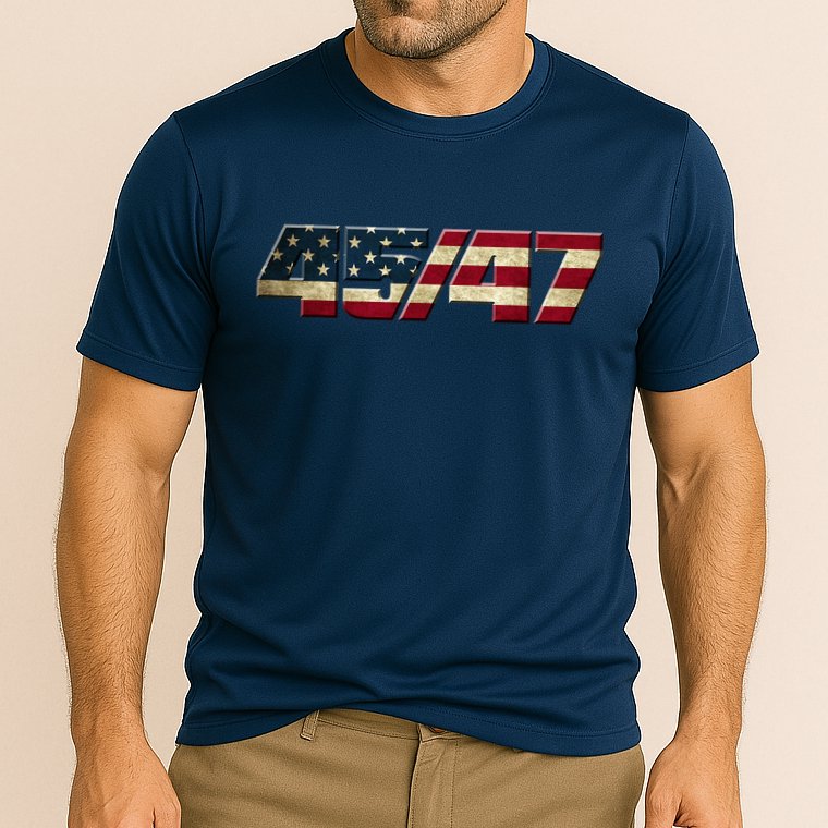 Trump 2024 45 47 American Flag Cooling Performance Crew T-Shirt