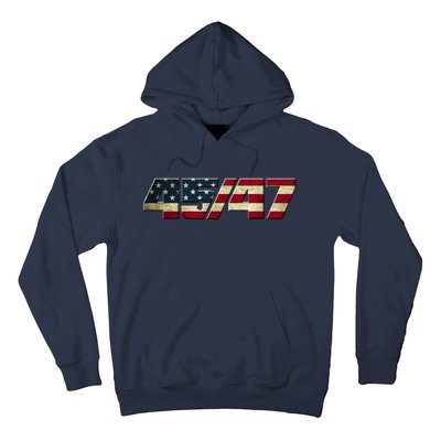 Trump 2024 45 47 American Flag Hoodie