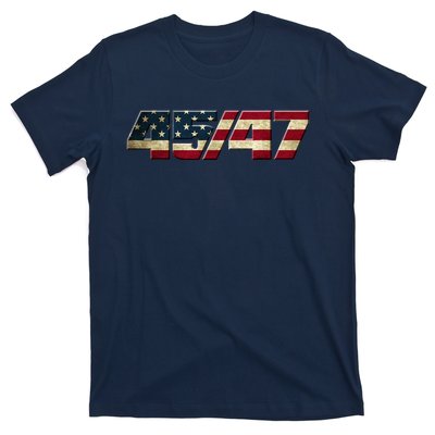 Trump 2024 45 47 American Flag T-Shirt