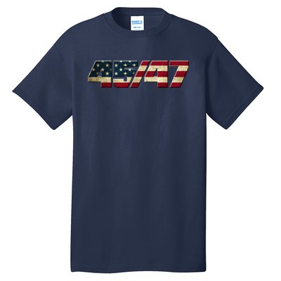 Trump 2024 45 47 American Flag Tall T-Shirt