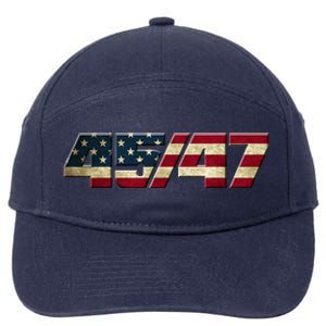 Trump 2024 45 47 American Flag 7-Panel Snapback Hat