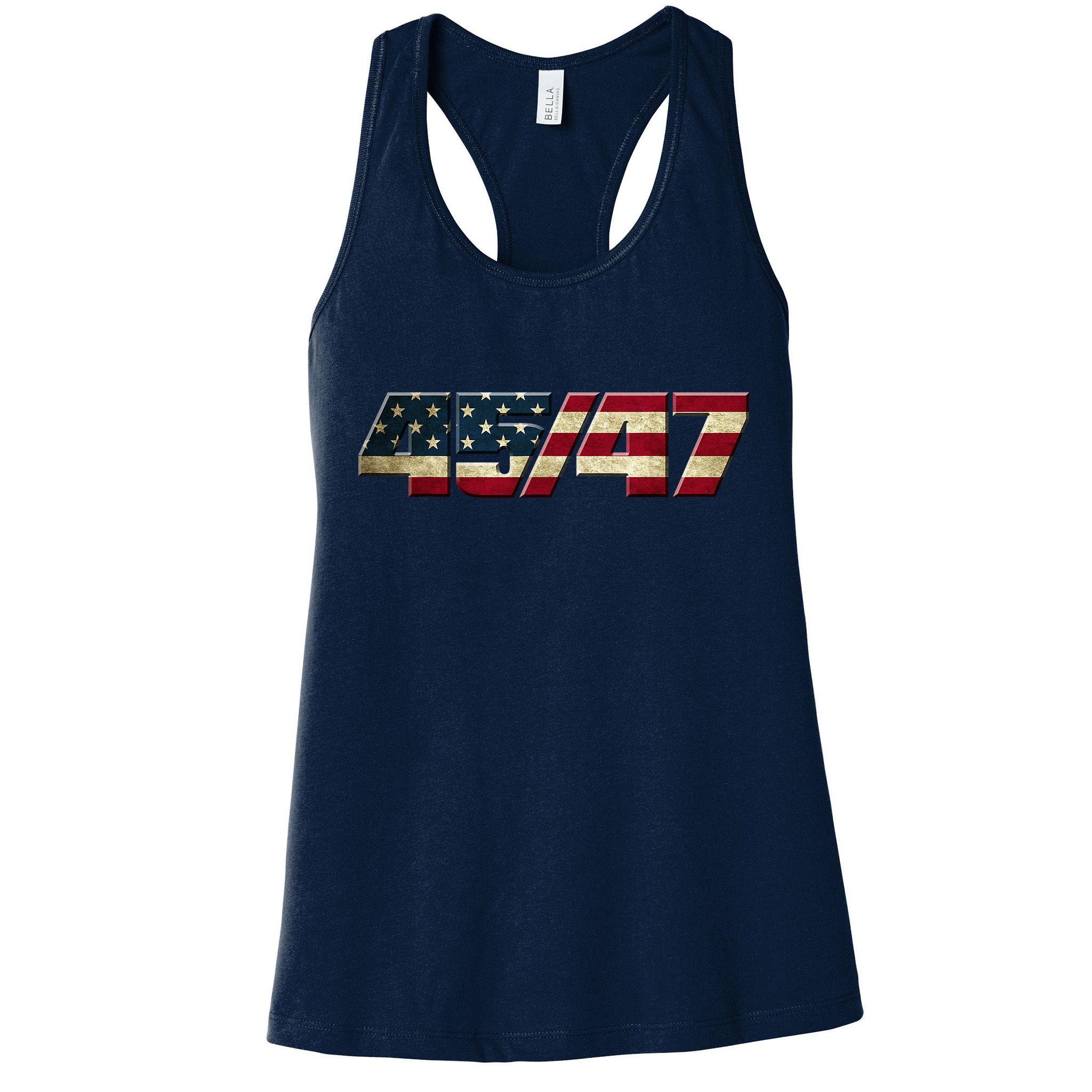 Trump 2024 45 47 American Flag Womens Tank Top