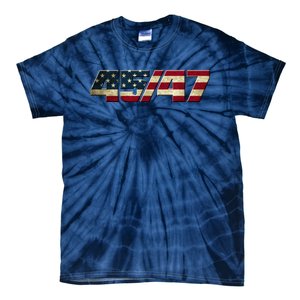 Trump 2024 45 47 American Flag Tie-Dye T-Shirt