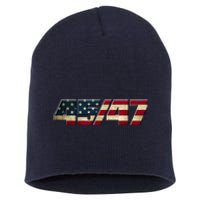 Trump 2024 45 47 American Flag Short Acrylic Beanie