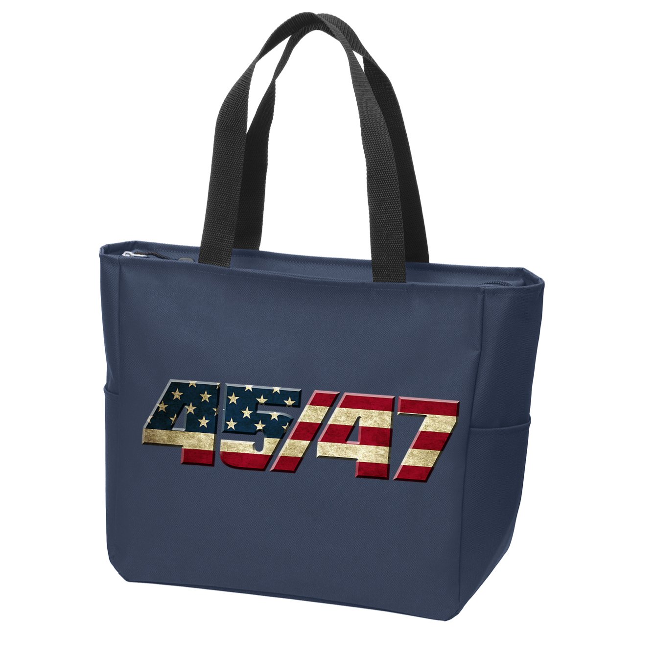 Trump 2024 45 47 American Flag Zip Tote Bag