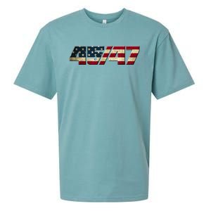 Trump 2024 45 47 American Flag Sueded Cloud Jersey T-Shirt