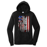 Trump 2024 45 47 Vintage American Flag Retro 4547 Women's Pullover Hoodie