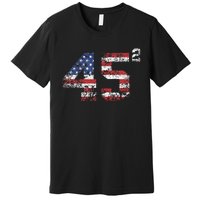 Trump 2024 45 Squared Second Term Usa Vintage Premium T-Shirt