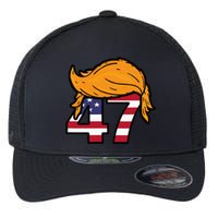 TRUMP 2024 47th President Hair Flexfit Unipanel Trucker Cap