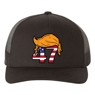 TRUMP 2024 47th President Hair Yupoong Adult 5-Panel Trucker Hat