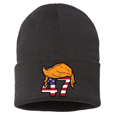 TRUMP 2024 47th President Hair Sustainable Knit Beanie