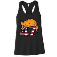 TRUMP 2024 47th President Hair Women's Racerback Tank