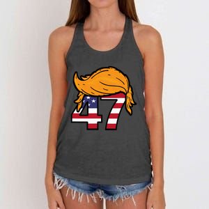 TRUMP 2024 47th President Hair Women's Knotted Racerback Tank