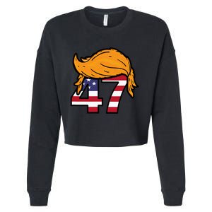 TRUMP 2024 47th President Hair Cropped Pullover Crew