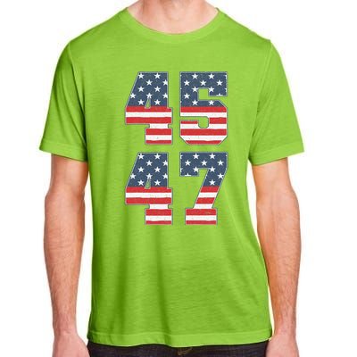 Trump 2024 45 47 Vintage American Flag Retro 4547 Trump 2024 Adult ChromaSoft Performance T-Shirt