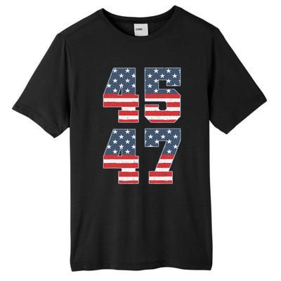 Trump 2024 45 47 Vintage American Flag Retro 4547 Trump 2024 Tall Fusion ChromaSoft Performance T-Shirt