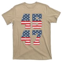 Trump 2024 45 47 Vintage American Flag Retro 4547 Trump 2024 T-Shirt